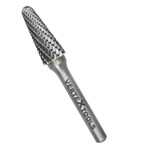 Борфреза по металлу твердосплавная, коническая закругленная, тип L, 12 мм, vertextools 3649-12