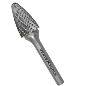 Борфреза по металлу твердосплавная, параболическая, тип F, 16 мм, vertextools 3644-16