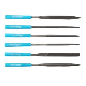 Набор надфилей d4x160 мм, 6 шт, пластиковая ручка, Smartbuy tools