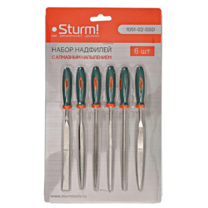 Набор надфилей алмазных с двойной насечкой 6 предметов STURM 1051-02-SSD