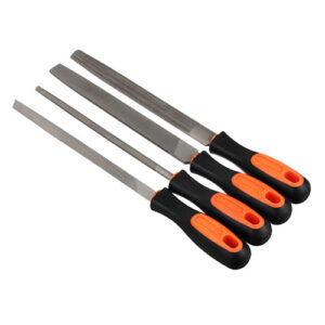 Напильник 200мм Набор 4шт (кругл.,полукругл.), пластик. двухком. ручка ЕРМАК (1/30)