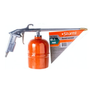 Пистолет моечный для вязких жидкостей 3-4 бар, сопло 3,5 мм, бачок 0,9л STURM AU-1720-04